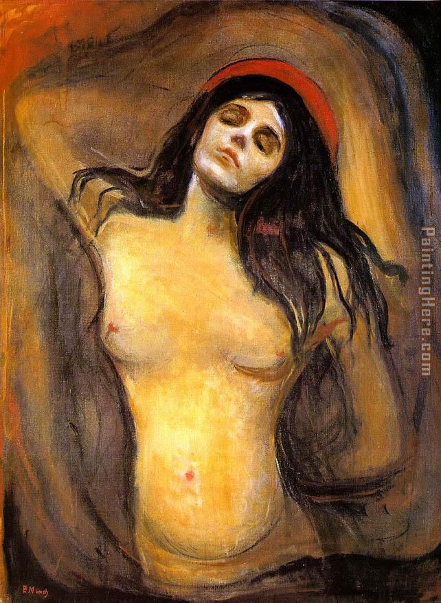 Madonna painting - Edvard Munch Madonna art painting
